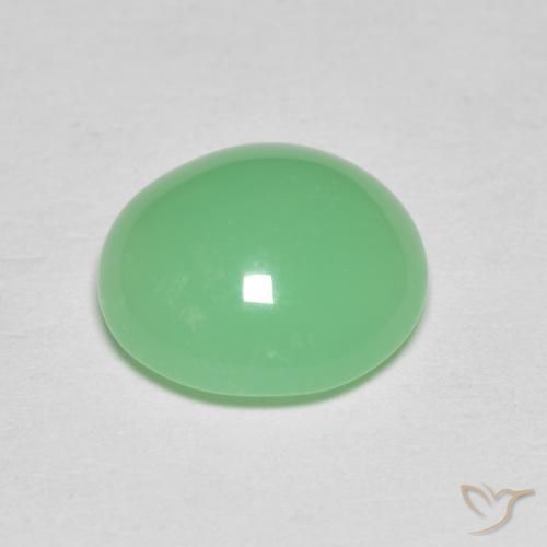 9,17 ctw natürlicher hellgrün Chrysopras, Oval, Lichtundurchlässig