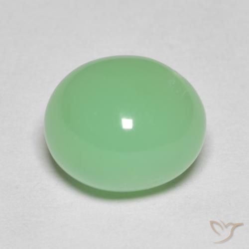 4,85 ctw natürlicher grüner Chrysopras, Oval Schliff, Lichtundurchlässig