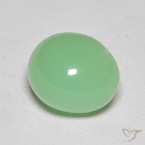 4,85 ctw natürlicher grüner Chrysopras, Oval Schliff, Lichtundurchlässig
