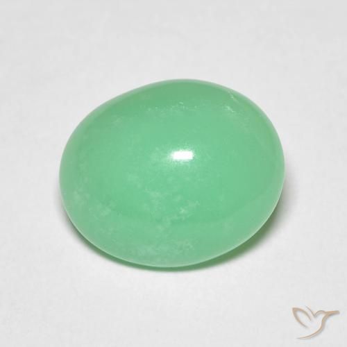 3,34 ctw natürlicher grüner Chrysopras, Oval Schliff, Transparent