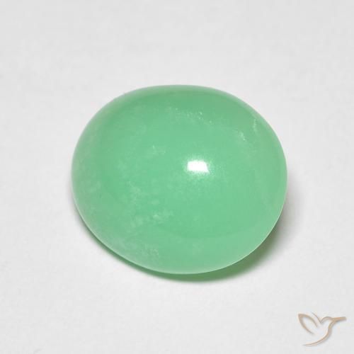 3,34 ctw natürlicher grüner Chrysopras, Oval Schliff, Transparent