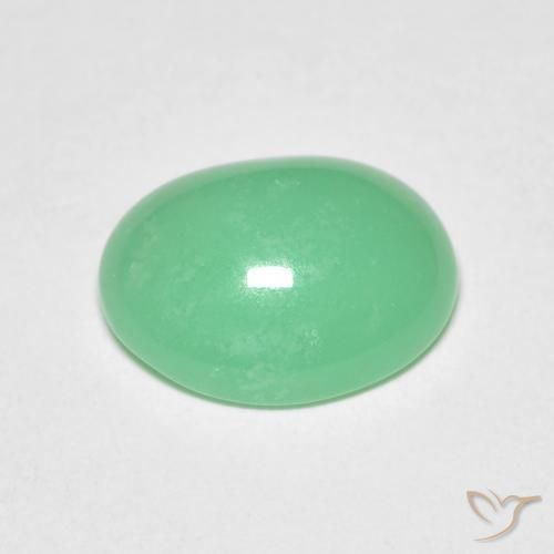 3,34 ctw natürlicher grüner Chrysopras, Oval Schliff, Transparent
