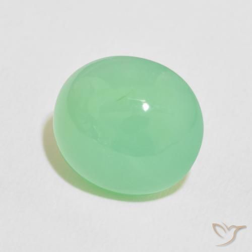 9,17 ctw natürlicher Blasses Gelbgrün Chrysopras, Oval, Lichtdurchlässig