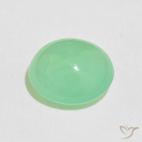 9,17 ctw natürlicher Blasses Gelbgrün Chrysopras, Oval, Lichtdurchlässig