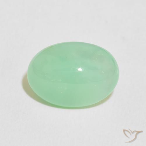 4.68ct Natürlicher Helles Kleeblattgrün Chrysopras, Oval, Lichtdurchlässig