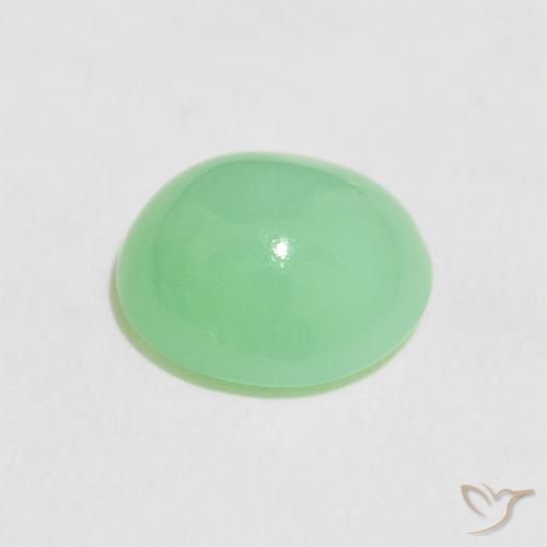 9,17 ctw natürlicher Blasses Gelbgrün Chrysopras, Oval, Lichtdurchlässig