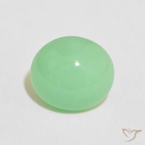 4.56ct Natürlicher hellgrün Chrysopras, Oval, Lichtdurchlässig