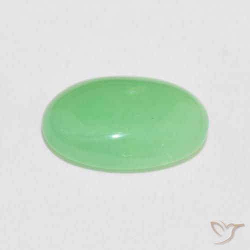 9,17 ctw natürlicher gelblich-grün Chrysopras, Oval, Lichtundurchlässig