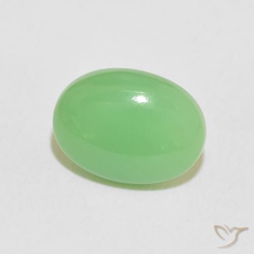 9,17 ctw natürlicher gelblich-grün Chrysopras, Oval, Lichtundurchlässig
