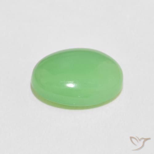9,17 ctw natürlicher gelblich-grün Chrysopras, Oval, Lichtundurchlässig