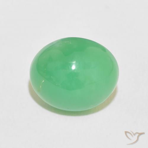3.31ct Natürlicher Helles Kleeblattgrün Chrysopras, Oval, Lichtundurchlässig
