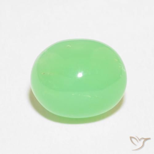 3.47ct Natürlicher Blasses Gelbgrün Chrysopras, Oval, Lichtundurchlässig