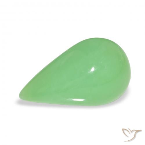 6.89ct Natürlicher Lebendiges grün Chrysopras, Birnenform, Lichtundurchlässig
