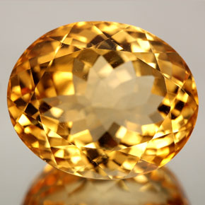 27,06 ctw natürlicher orangefarbener Citrin, Oval Schliff, VVS