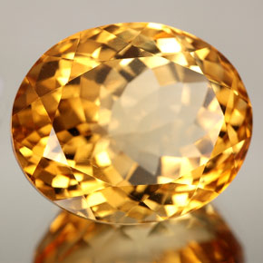 27,06 ctw natürlicher orangefarbener Citrin, Oval Schliff, VVS
