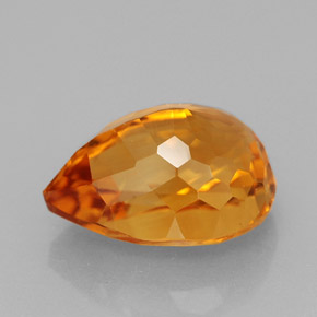3,25 ctw natürlicher orangefarbener Citrin, Birnenform, VVS