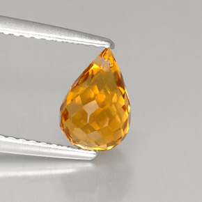 1,47 ctw natürlicher orangefarbener Citrin, Briolette, VS