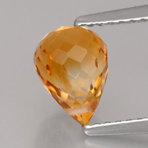 1,56 ctw natürlicher orangefarbener Citrin, Briolette, VVS