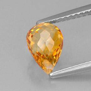 1,54 ctw natürlicher orangefarbener Citrin, Briolette, VVS