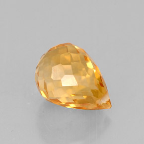 1,54 ctw natürlicher orangefarbener Citrin, Briolette, VVS-VS
