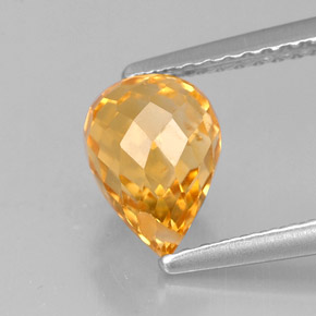 1,54 ctw natürlicher orangefarbener Citrin, Briolette, VVS-VS