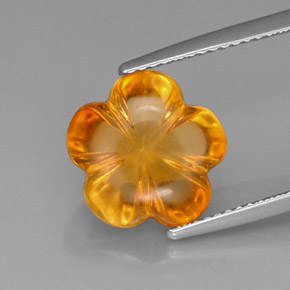 5,39 ctw natürlicher gelber Citrin, Blumenschliff, Transparent