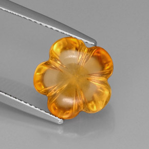5,39 ctw natürlicher gelber Citrin, Blumenschliff, Transparent