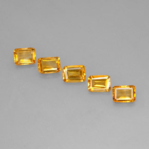 4,64 ct natürliche gelber Citrin-Edelsteine, Smaragdschliff, VVS-VS