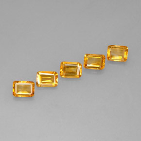 4,64 ct natürliche gelber Citrin-Edelsteine, Smaragdschliff, VVS-VS