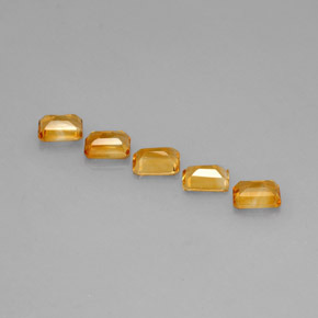 4,64 ct natürliche gelber Citrin-Edelsteine, Smaragdschliff, VVS-VS
