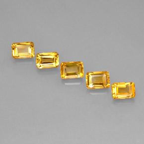 5,31 ct natürliche goldener Citrin-Edelsteine, Smaragdschliff, VVS-VS