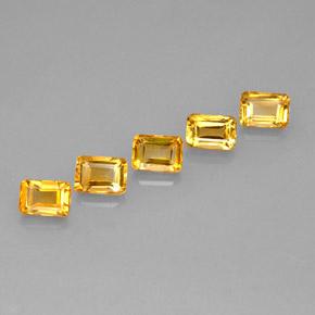 5,31 ct natürliche goldener Citrin-Edelsteine, Smaragdschliff, VVS-VS