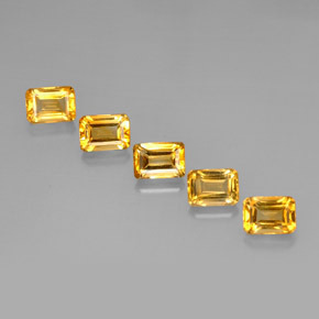 5,58 ct natürliche goldener Citrin-Edelsteine, Smaragdschliff, VVS-VS