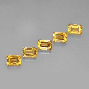 5,58 ct natürliche goldener Citrin-Edelsteine, Smaragdschliff, VVS-VS