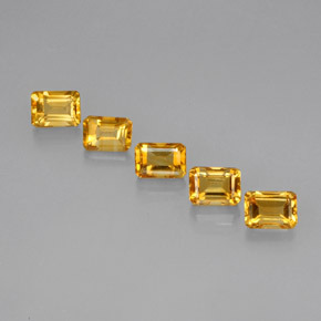 5,77 ct natürliche gelber Citrin-Edelsteine, Smaragdschliff, VVS-VS