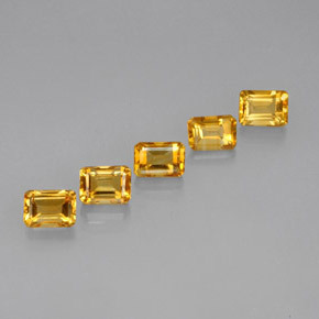 5,77 ct natürliche gelber Citrin-Edelsteine, Smaragdschliff, VVS-VS