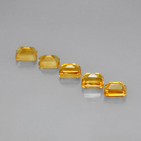 5,77 ct natürliche gelber Citrin-Edelsteine, Smaragdschliff, VVS-VS
