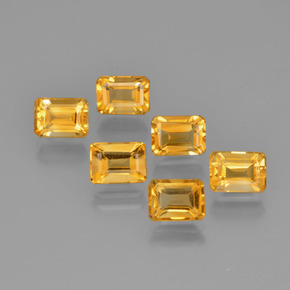 6,92 ct natürliche gelber Citrin-Edelsteine, Smaragdschliff, VVS-VS