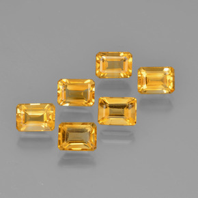 6,92 ct natürliche gelber Citrin-Edelsteine, Smaragdschliff, VVS-VS