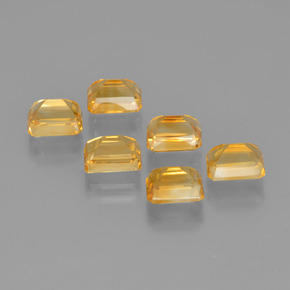 6,92 ct natürliche gelber Citrin-Edelsteine, Smaragdschliff, VVS-VS
