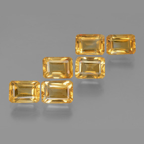 6,92 ct natürliche goldener Citrin-Edelsteine, Smaragdschliff, VVS-VS