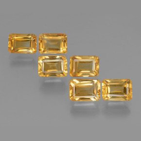 6,92 ct natürliche goldener Citrin-Edelsteine, Smaragdschliff, VVS-VS