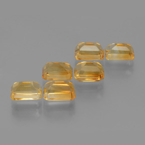 6,92 ct natürliche goldener Citrin-Edelsteine, Smaragdschliff, VVS-VS