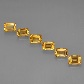 6,86 ct natürliche gelber Citrin-Edelsteine, Smaragdschliff, VVS-VS