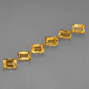 6,86 ct natürliche gelber Citrin-Edelsteine, Smaragdschliff, VVS-VS