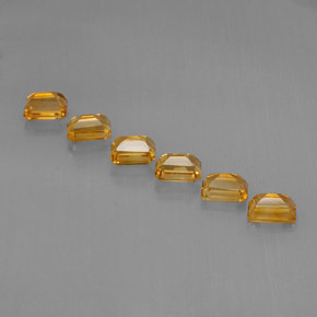 6,86 ct natürliche gelber Citrin-Edelsteine, Smaragdschliff, VVS-VS