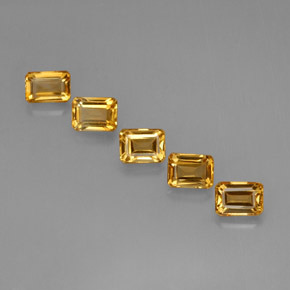 5,40 ct natürliche goldener Citrin-Edelsteine, Smaragdschliff, VVS-VS