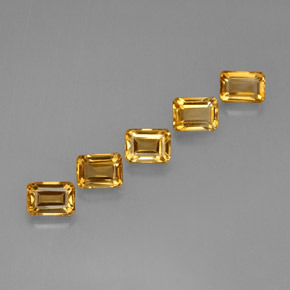 5,40 ct natürliche goldener Citrin-Edelsteine, Smaragdschliff, VVS-VS