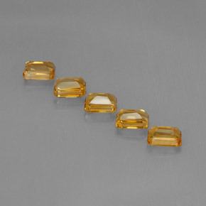 5,40 ct natürliche goldener Citrin-Edelsteine, Smaragdschliff, VVS-VS