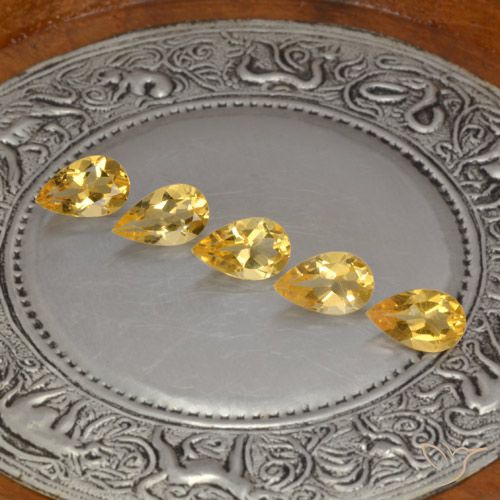 3.41ctw Natürlicher Gold  Citrin, Birnenform, VVS-VS